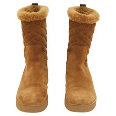 Used Louis Vuitton Camel Suede Fur FR37 US5.5