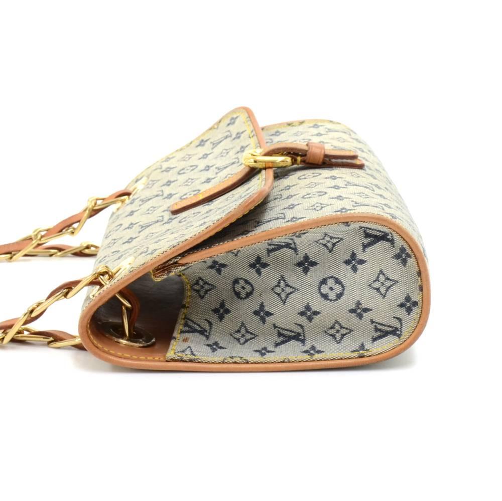 Women's Louis Vuitton Camille Blue Mini Monogram Canvas Chain Shoulder Bag 