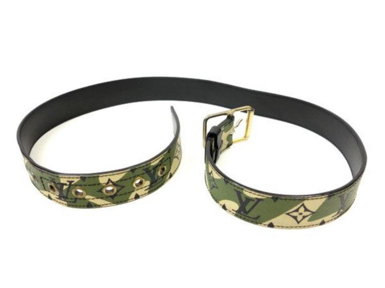 louis vuitton camo belt