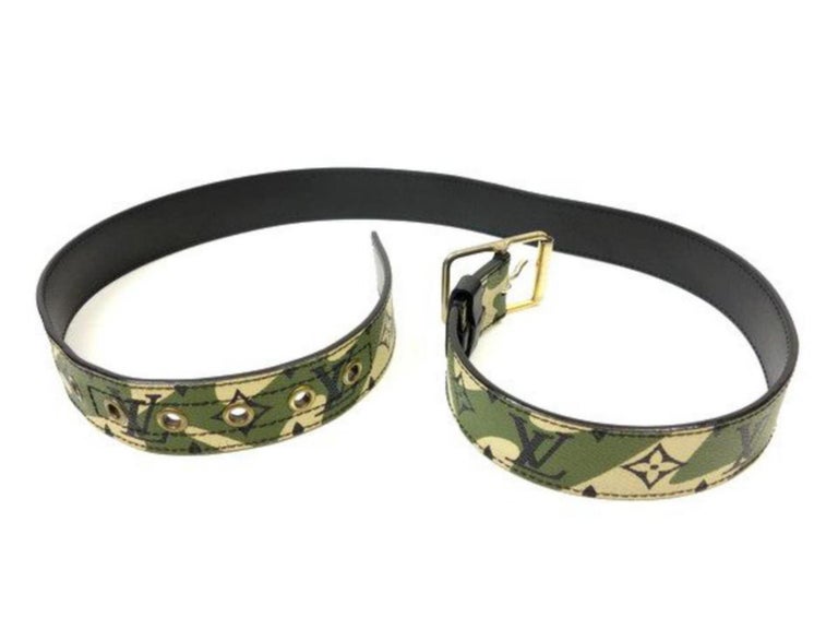 camo lv belt