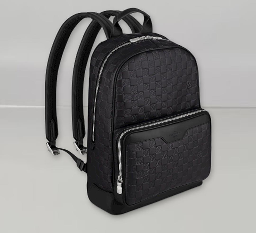 Louis Vuitton Campus Backpack Damier Infini Onyx Silver Leather Black For Sale at 1stDibs