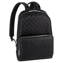 Sac à dos campus Louis Vuitton Damier Infini en cuir argenté et onyx noir