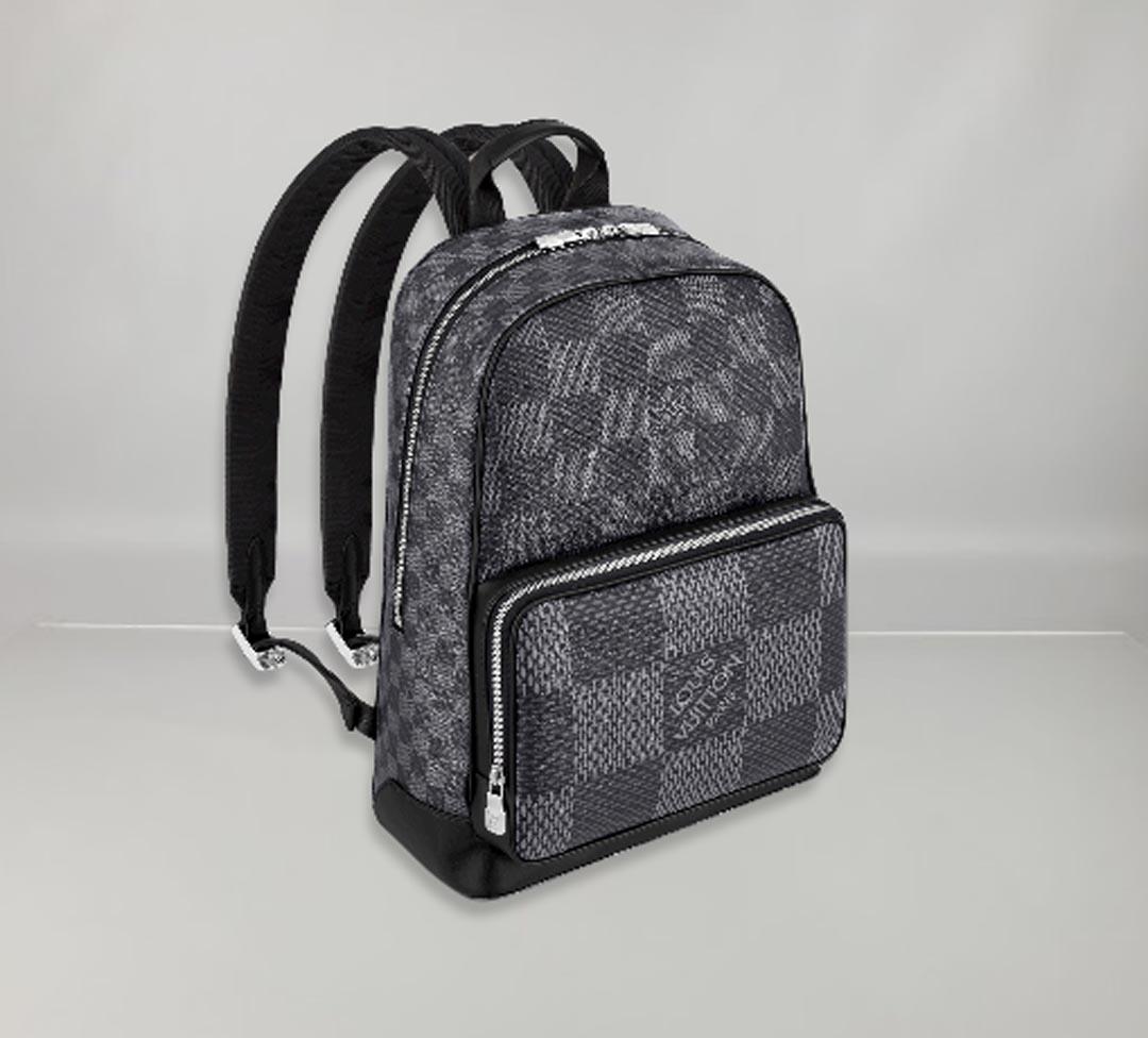Men's Louis Vuitton Campus Backpack Grey Damier Graphite 3D Coated Canvas