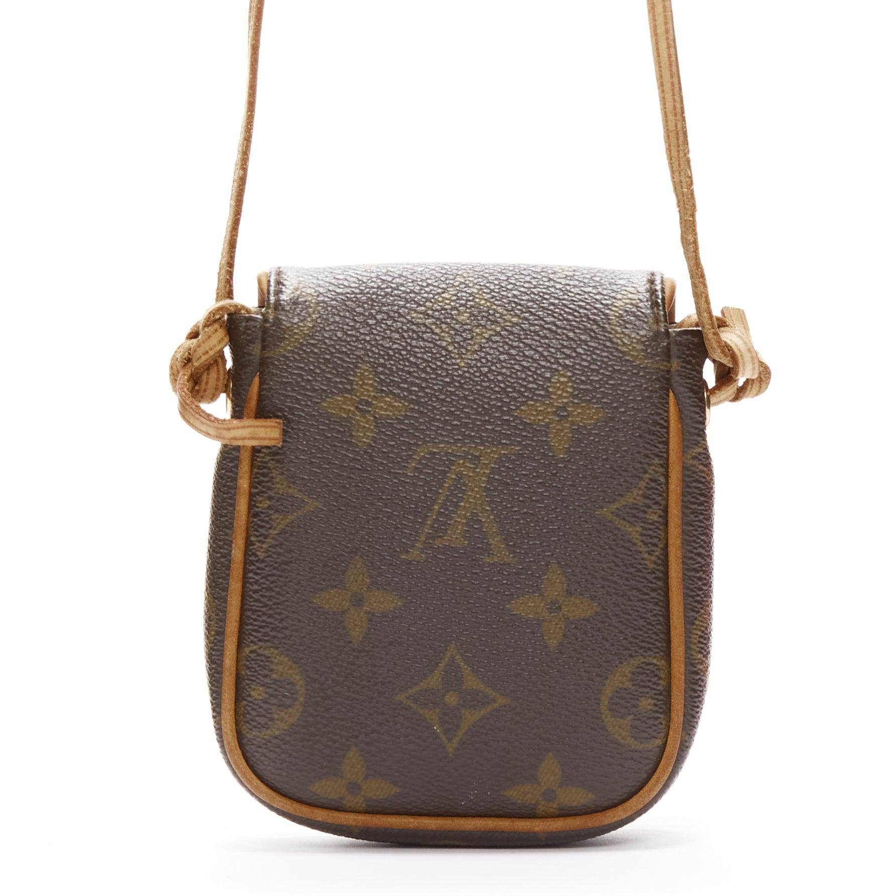 LOUIS VUITTON Cancun Pochette brown LV logo monogram mini crossbody bag In Good Condition For Sale In Hong Kong, NT