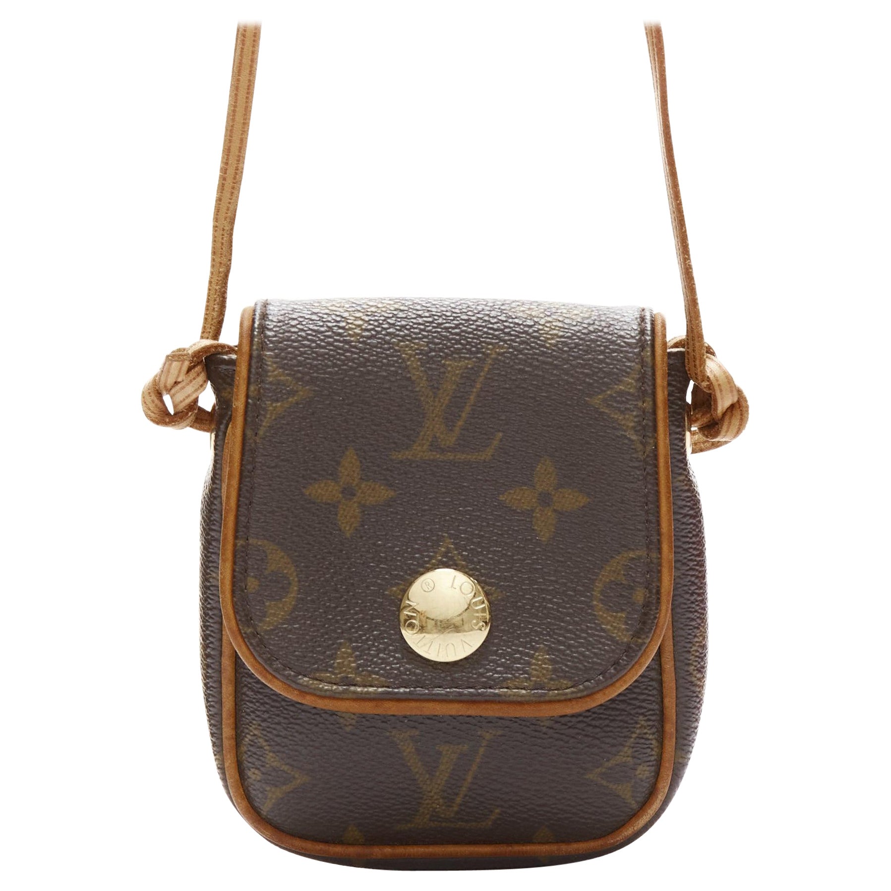 LOUIS VUITTON Cancun Pochette brown LV logo monogram mini crossbody bag