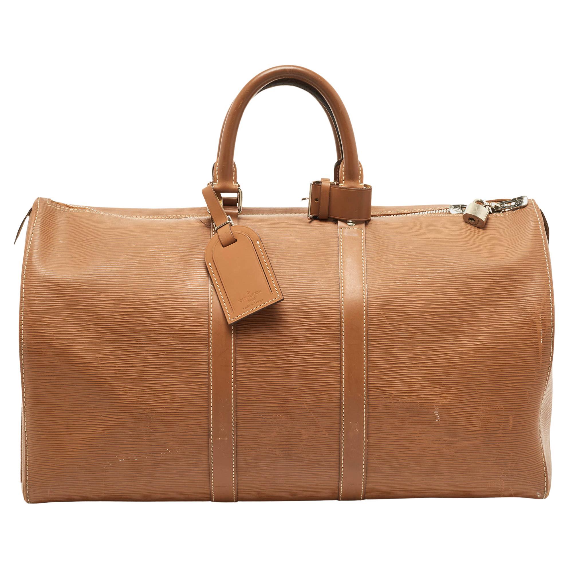 Louis Vuitton Cannelle Epi Leather Keepall 45 Bag at 1stDibs