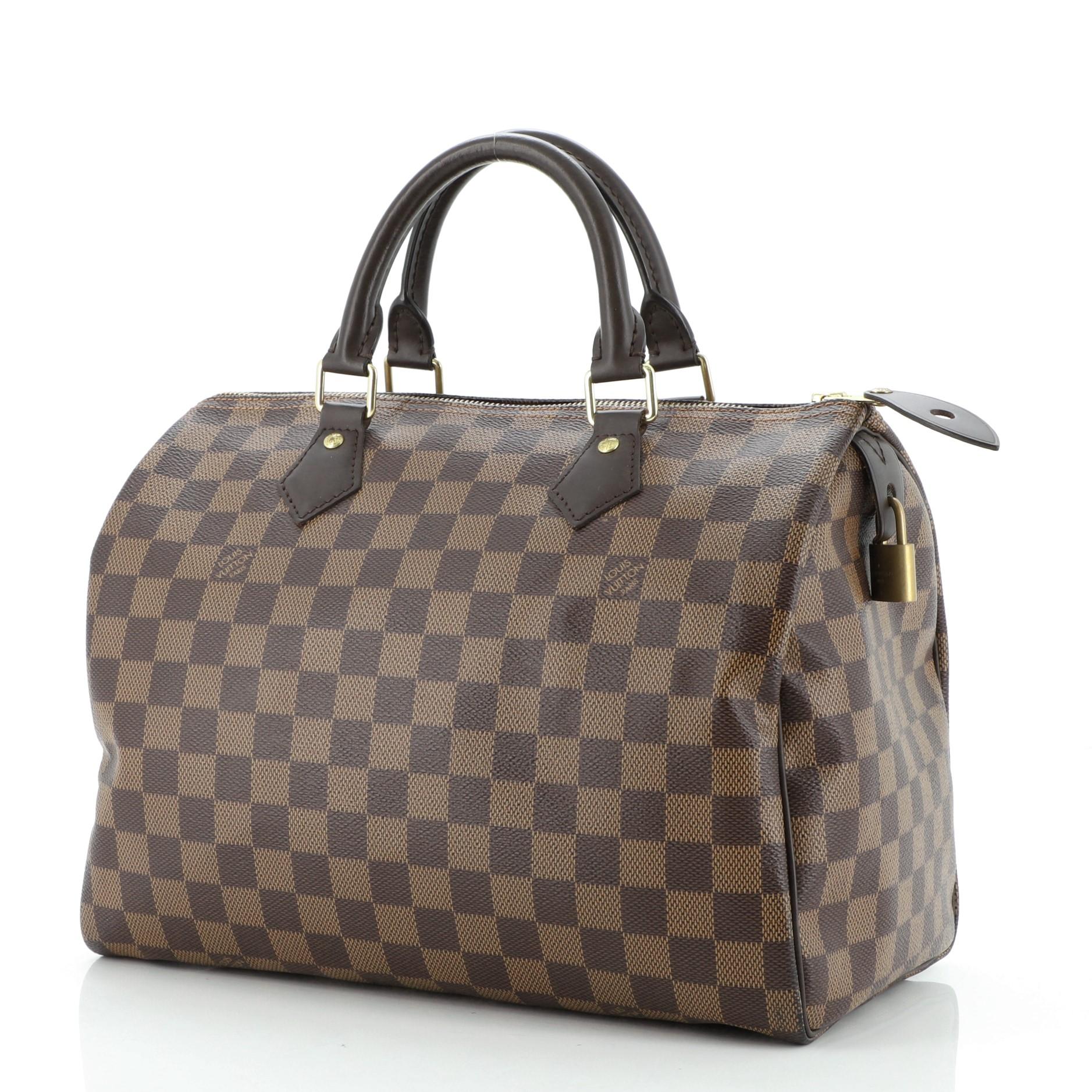 Brown Louis Vuitton Speedy Handbag Damier 30
