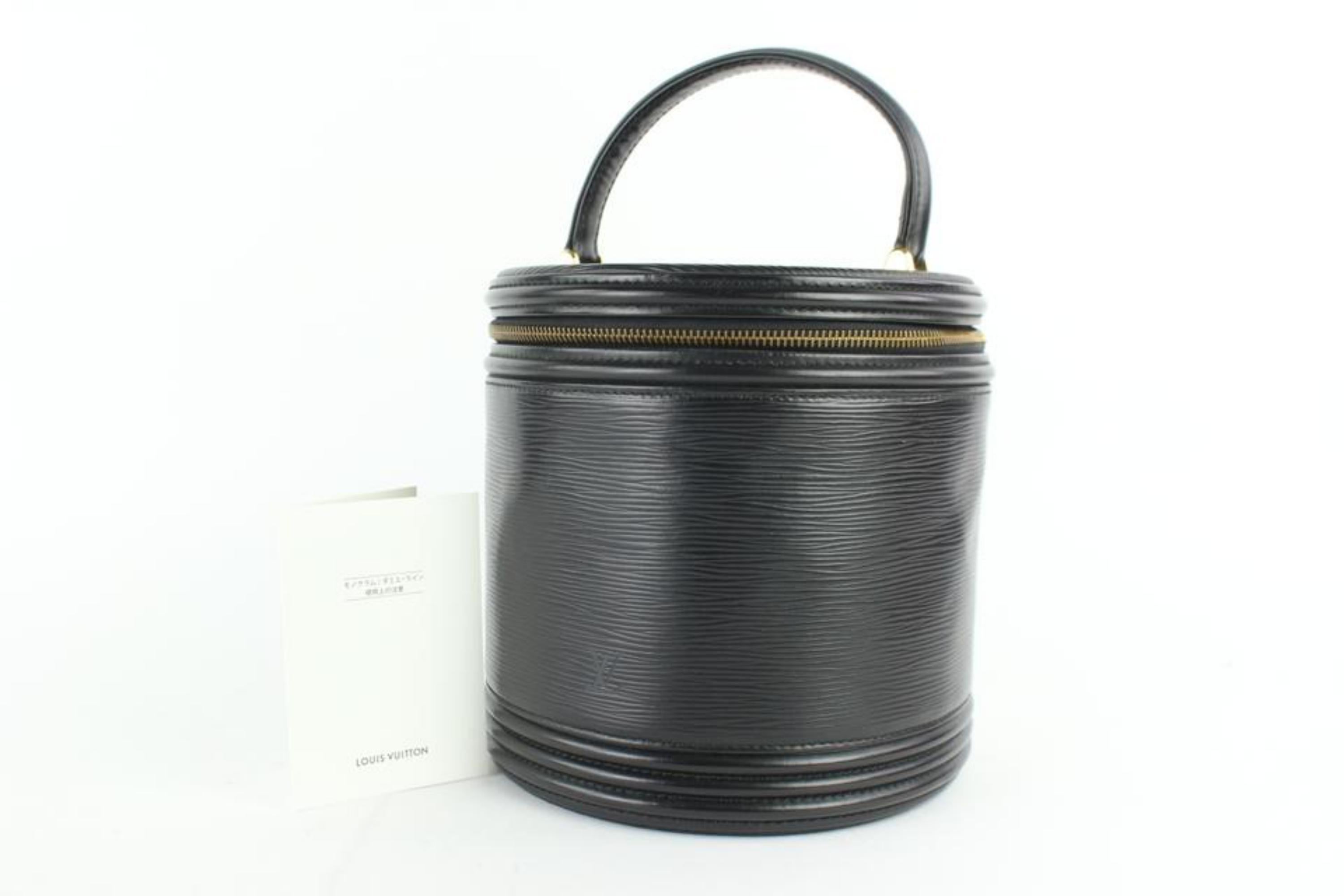 Louis Vuitton Cannes Noir Vanity Tote Case 27lz0129 Black Leather Satchel For Sale 6