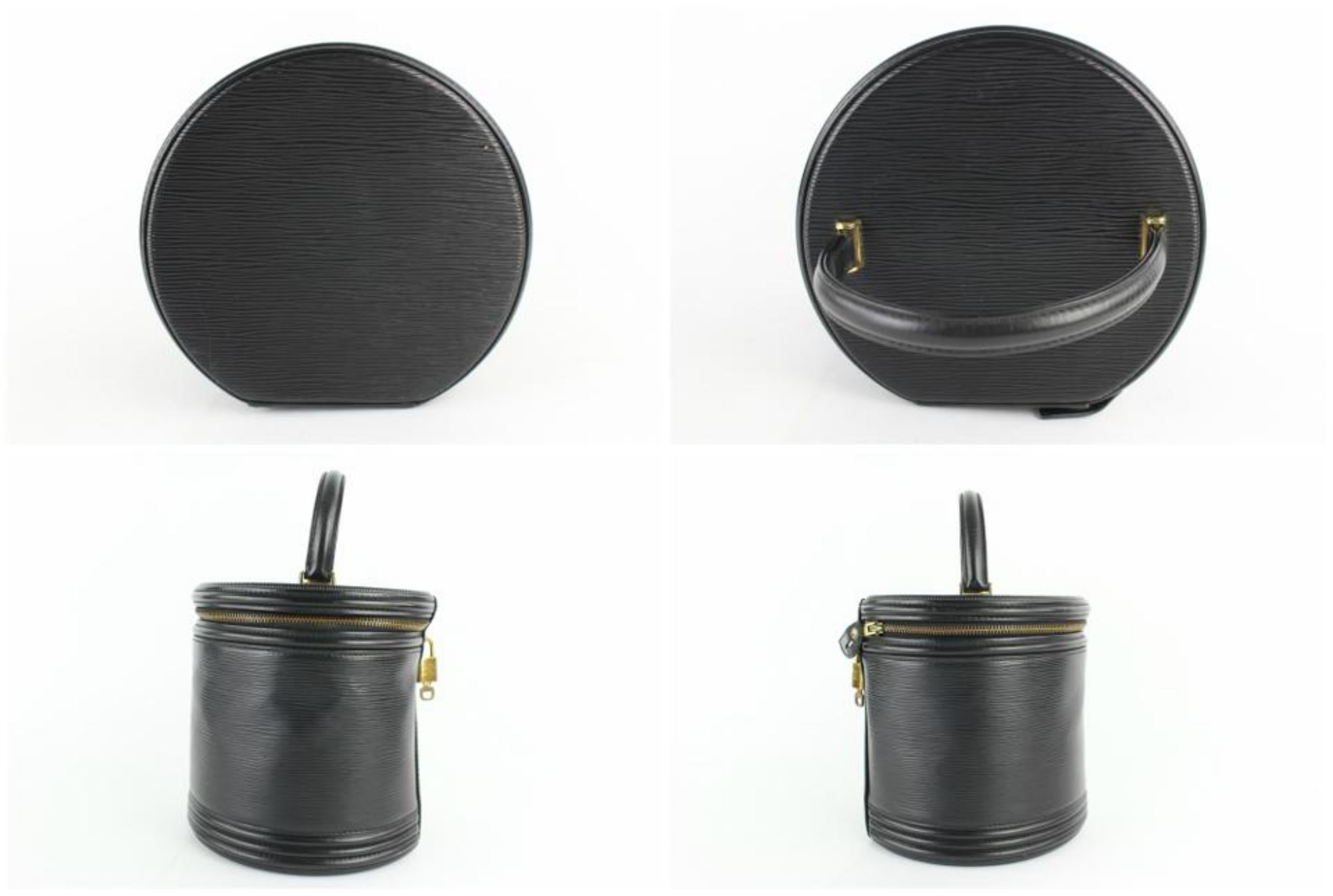 Louis Vuitton Cannes Noir Vanity Tote Case 27lz0129 Black Leather Satchel For Sale 1