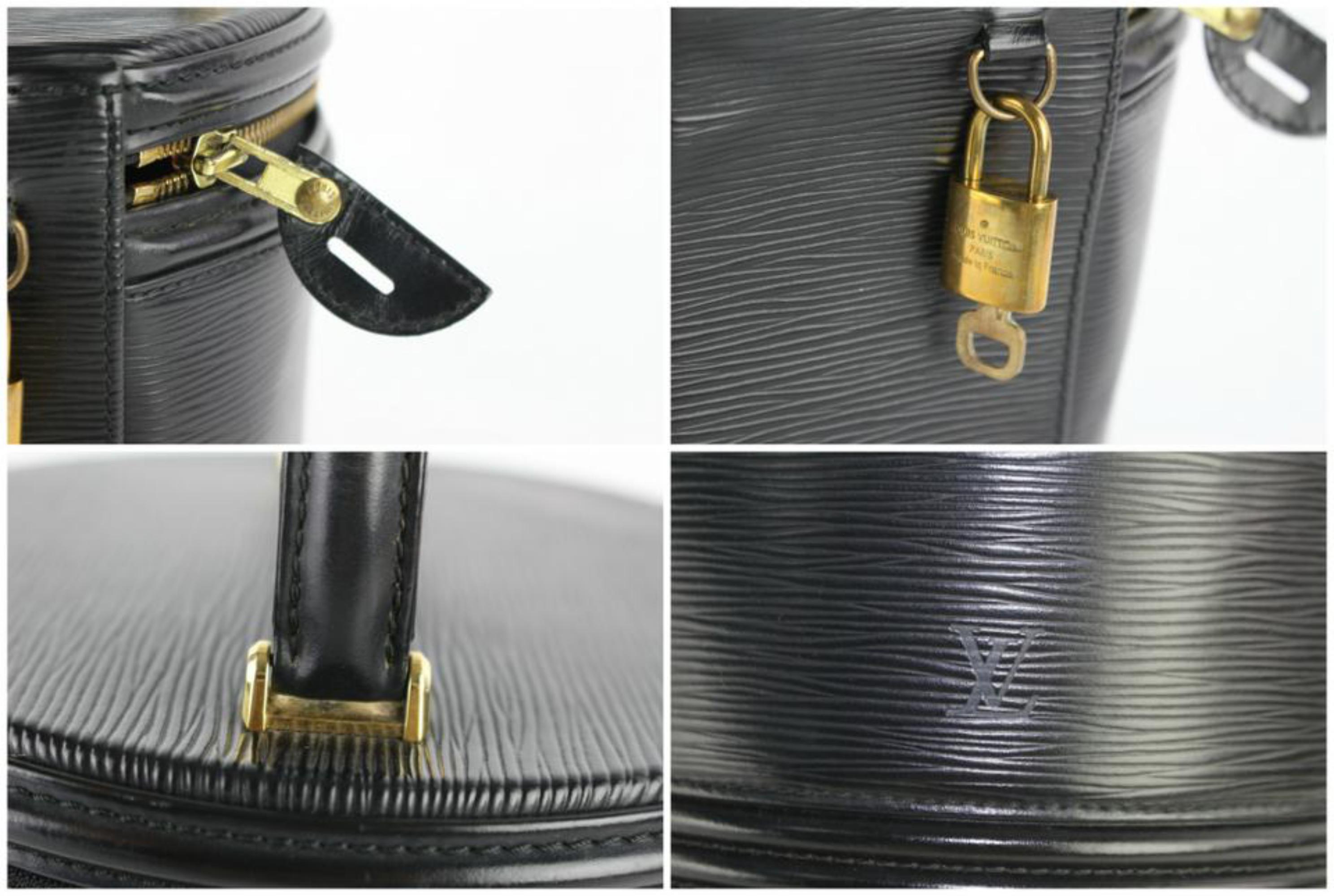 Louis Vuitton Cannes Noir Vanity Tote Case 27lz0129 Black Leather Satchel For Sale 3