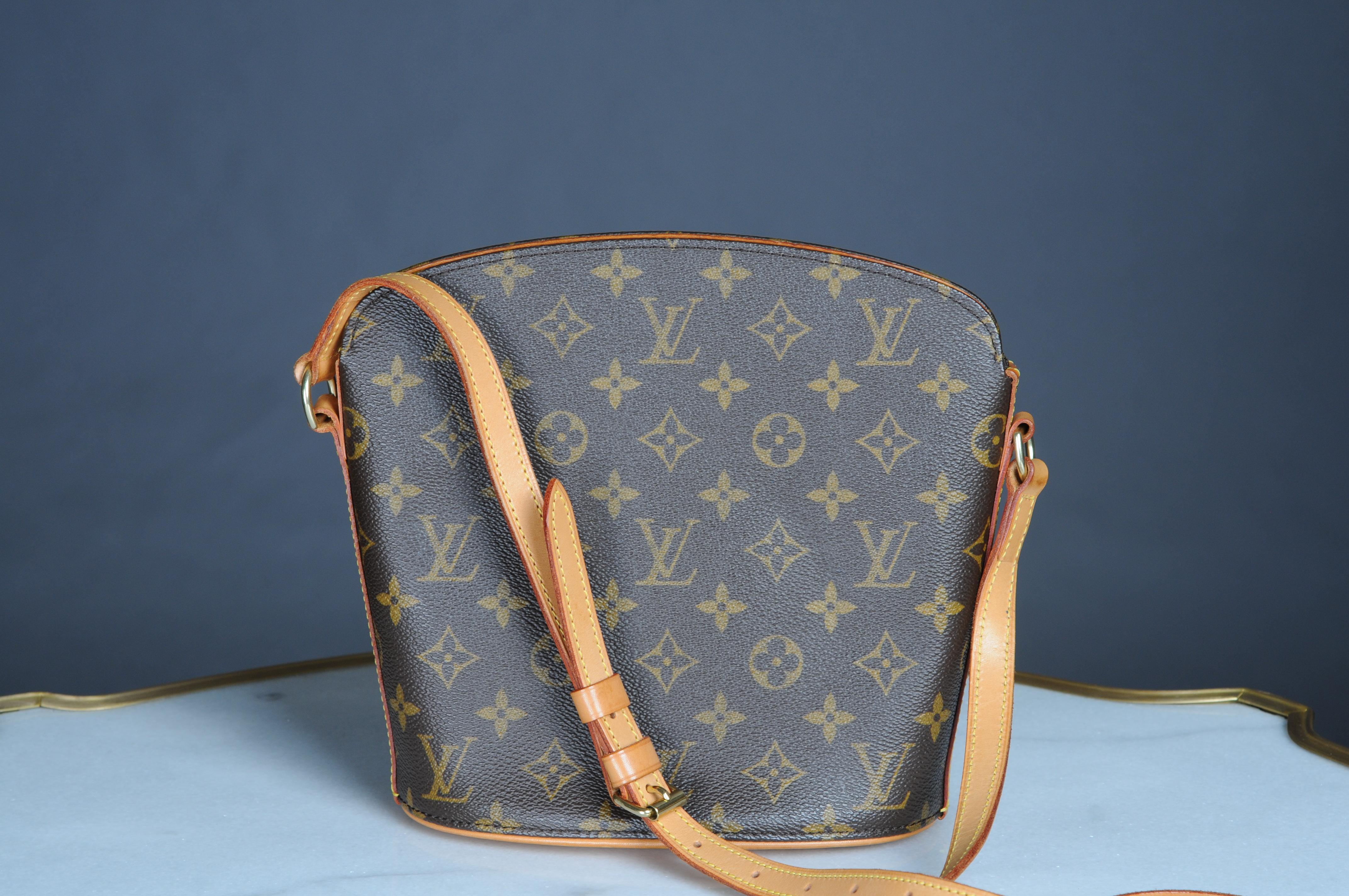 Women's or Men's Louis Vuitton Canvas Drouot Crossbody Bag   For Sale