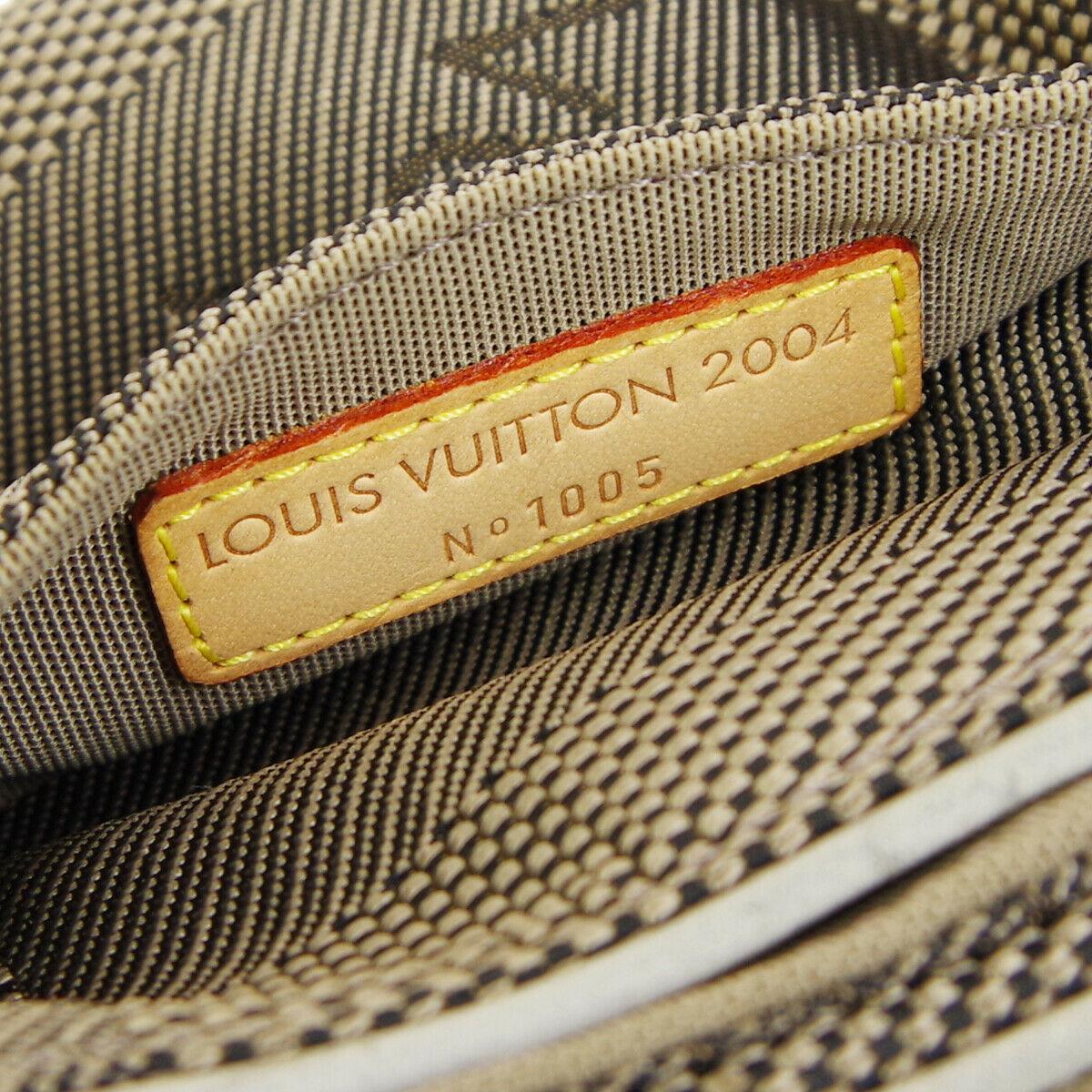 Black Louis Vuitton Canvas Leather Dual Pouch Men's Women's Waist Bum Fanny Pack Bag