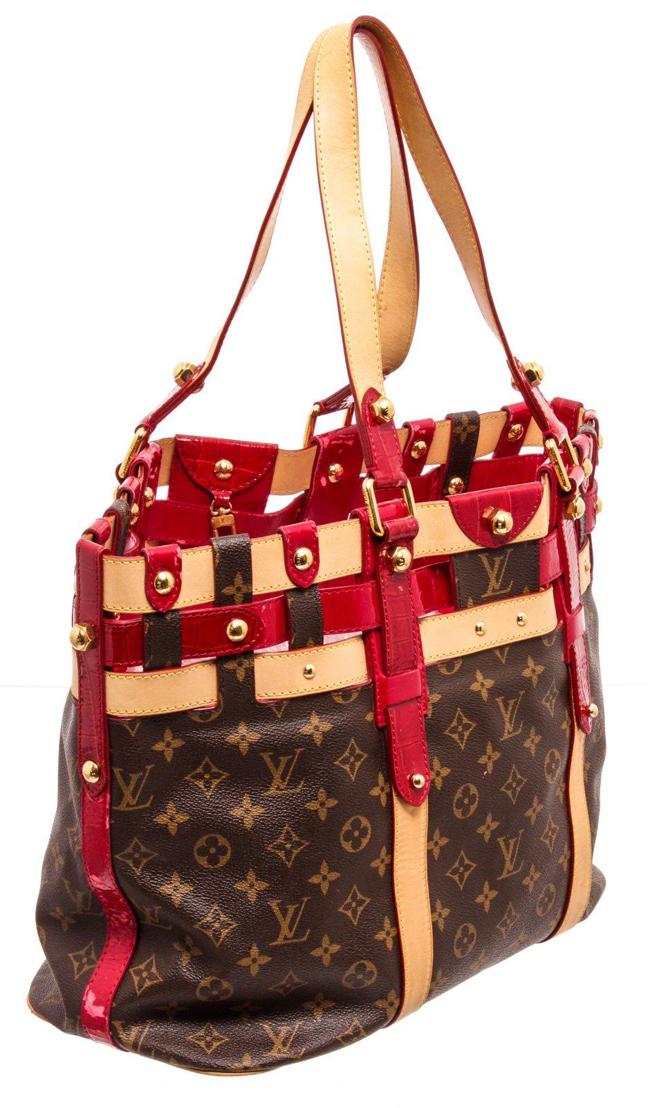 Louis Vuitton Canvas Leather Monogram Rubis Salina Tote Bag In Good Condition For Sale In Irvine, CA
