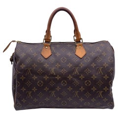 Louis Vuitton Canvas Monogram Speedy 35 Top Handle Bag M41524