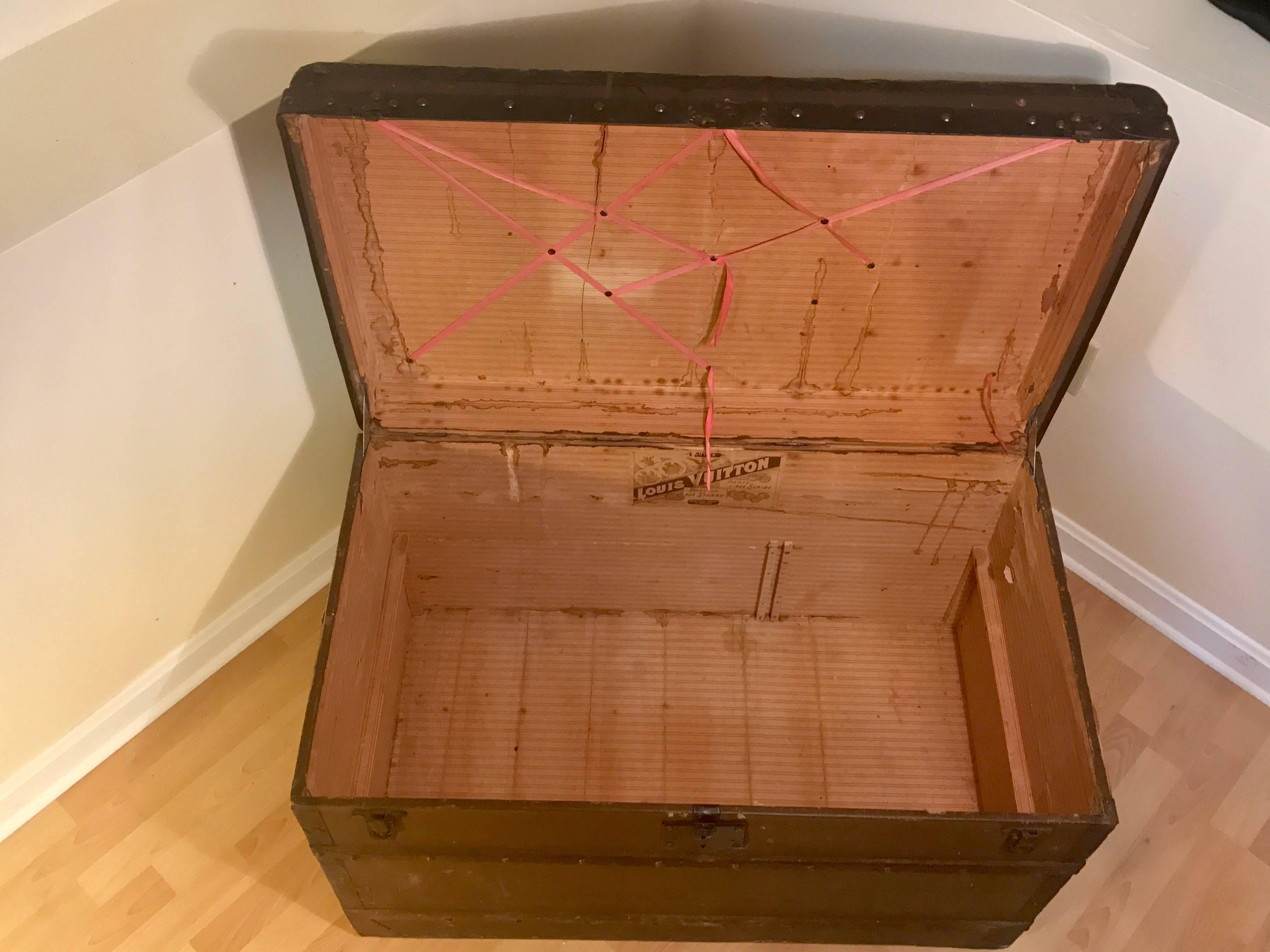 Late 19th Century Louis Vuitton Canvas Steamer Trunk, circa 1880 For Sale