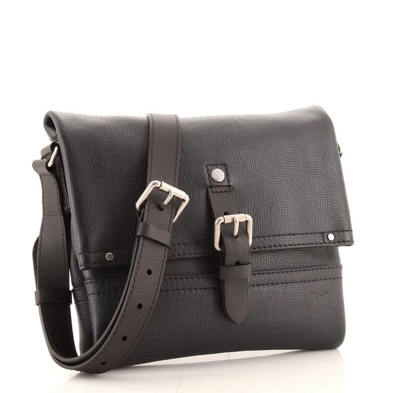 Black Louis Vuitton Canyon Messenger Bag Utah Leather PM