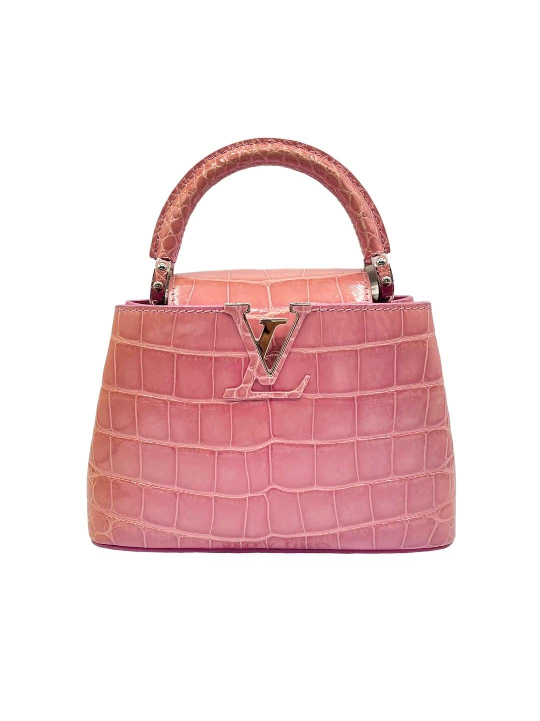 Louis Vuitton Capacines handbag in Pink Alligator   1
