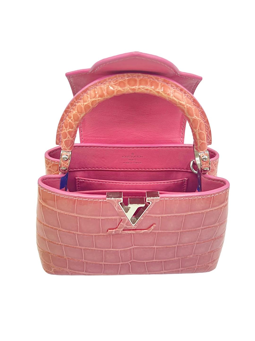 Louis Vuitton Capacines handbag in Pink Alligator   2