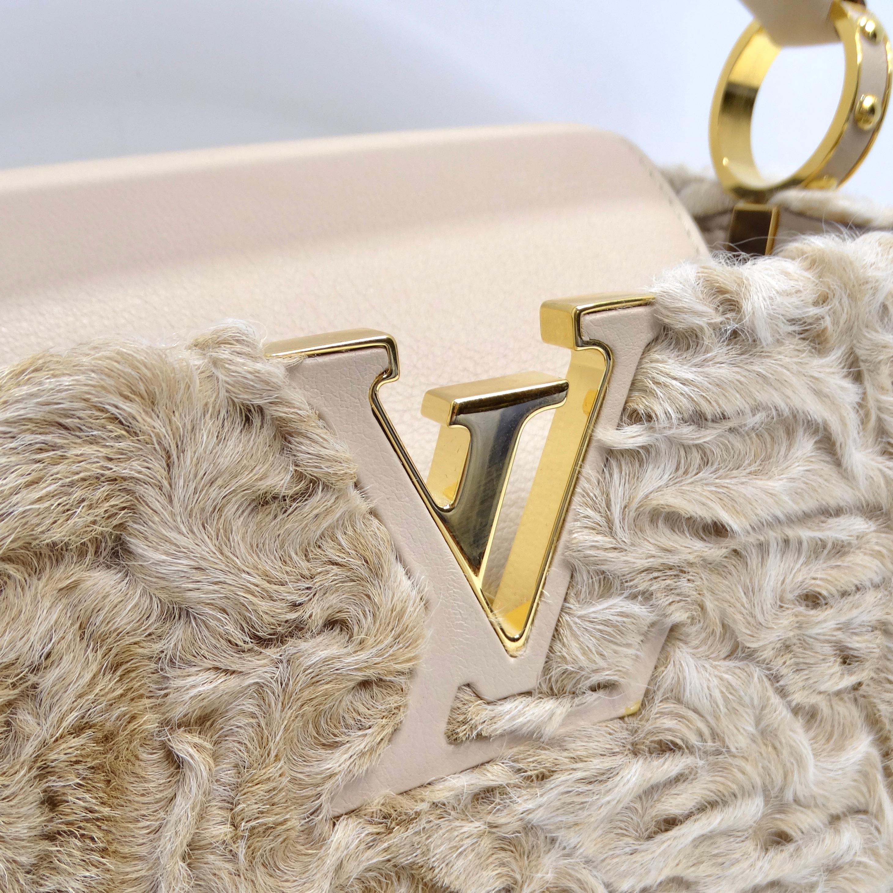 Louis Vuitton Capucines Astrakhan Fur Handbag  In Excellent Condition In Scottsdale, AZ