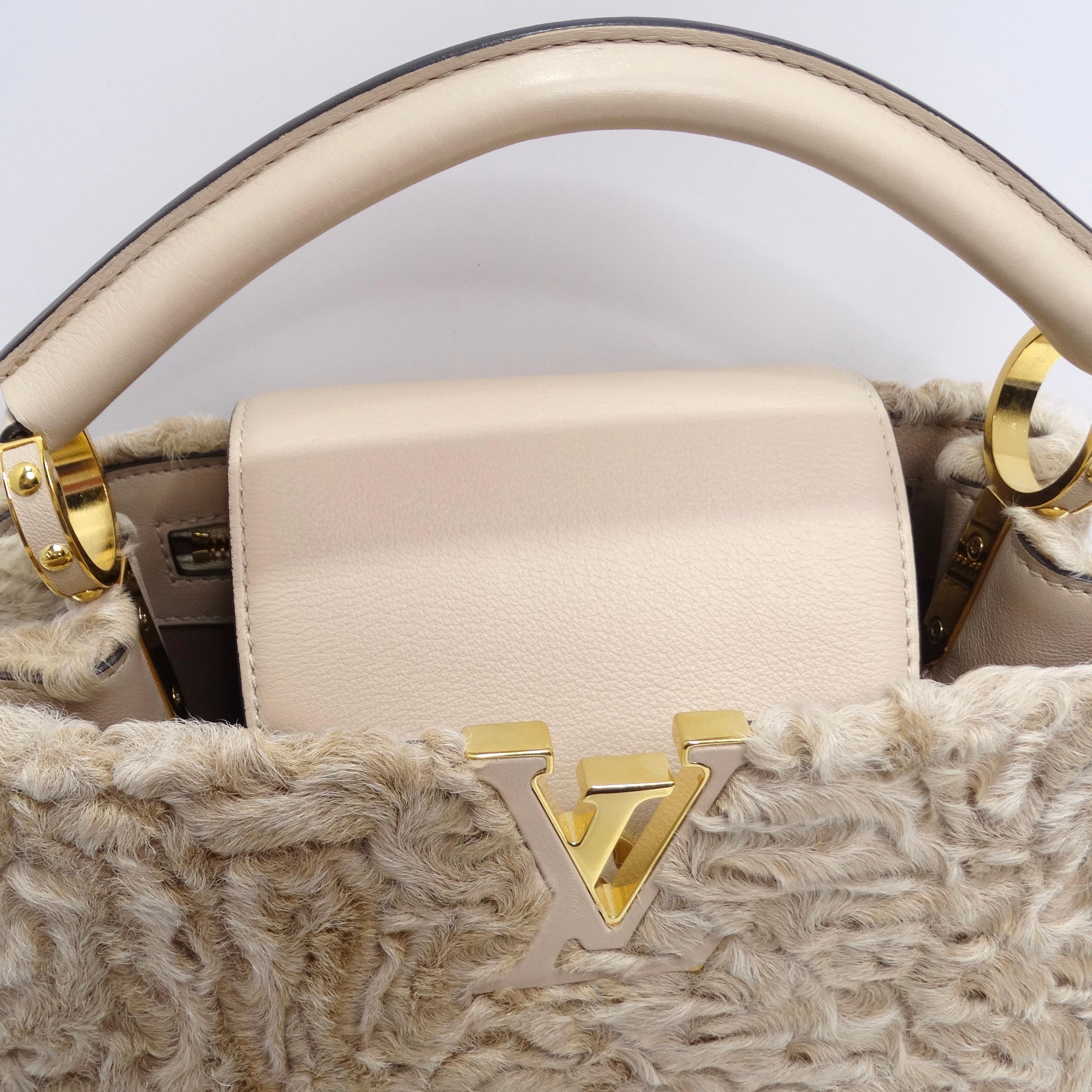Women's or Men's Louis Vuitton Capucines Astrakhan Fur Handbag 