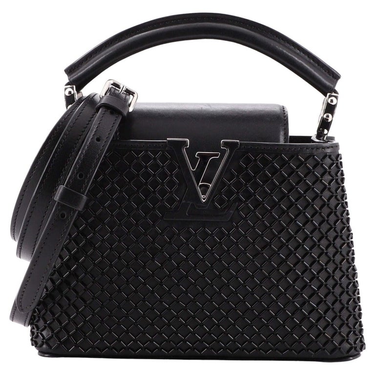 Louis Vuitton Black Lambskin Coussin BB Microchip. Made In France.