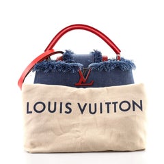 Louis Vuitton Capucines Tasche mit Fransen aus Denim PM