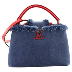 Louis Vuitton Capucines Bag Fringed Denim PM