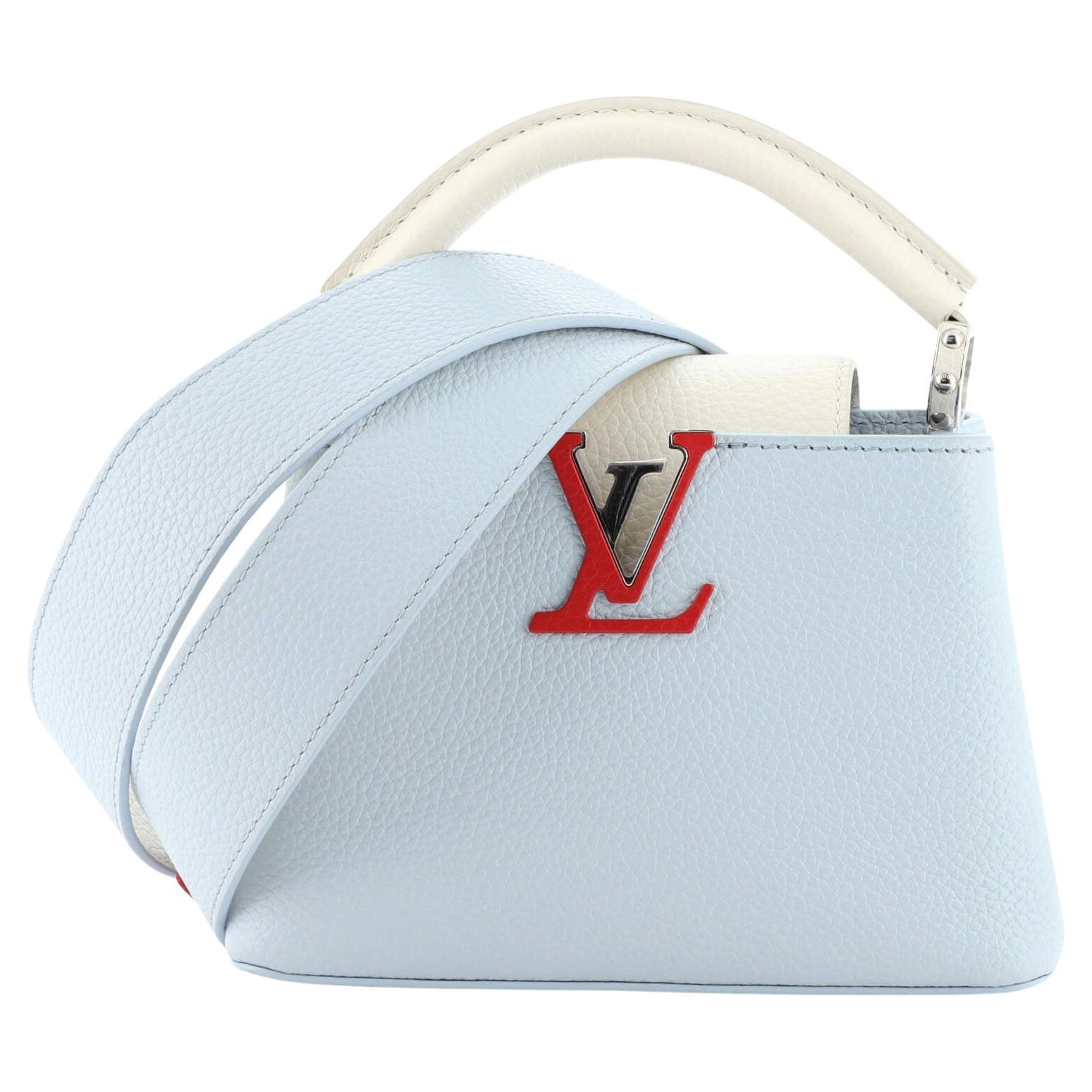 Louis Vuitton Capucines Mini Snow White Python Leather Gold