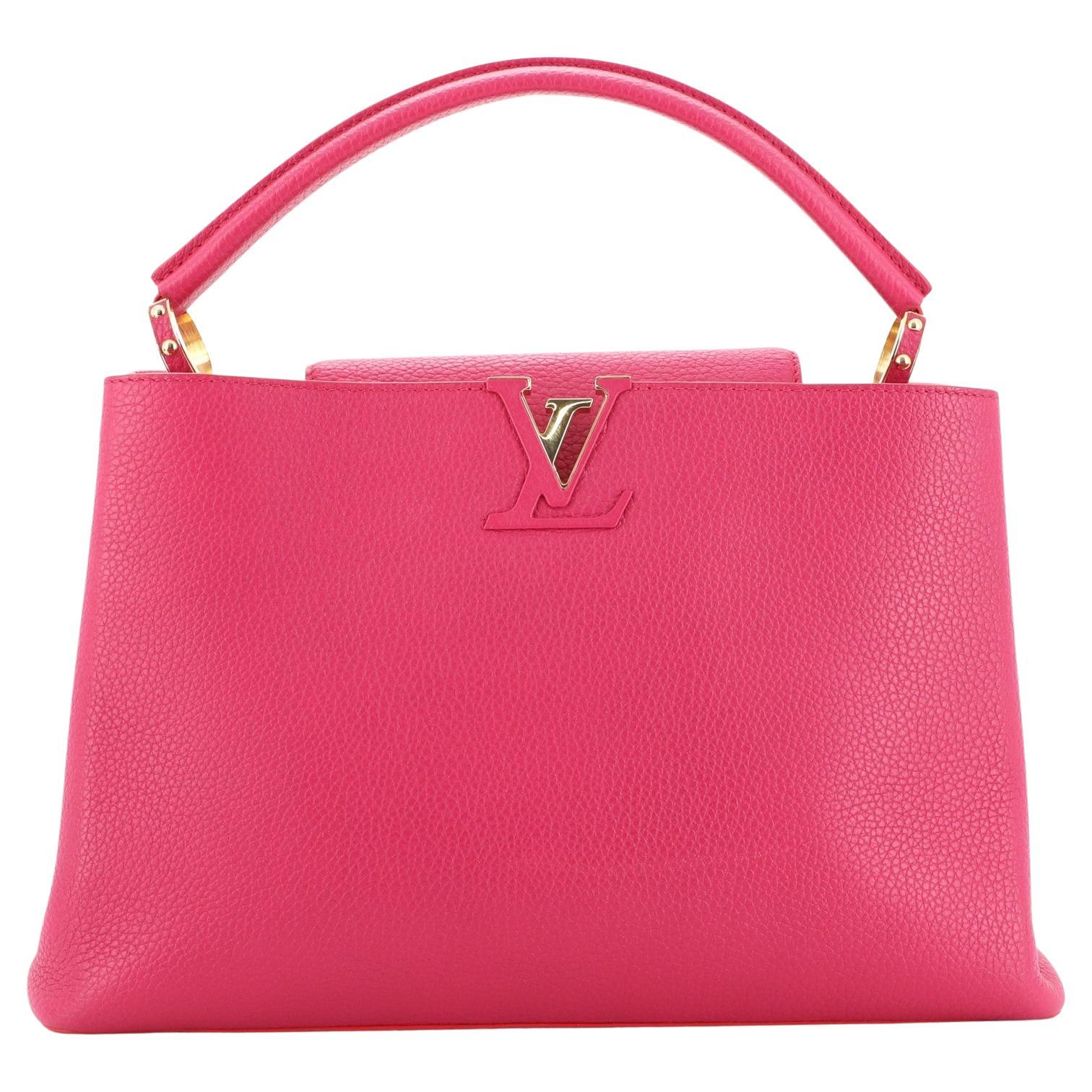 LOUIS VUITTON LOUIS VUITTON Capucines MM Hand bag M48864 Monogram leather  Navy Pink Black Used M94535｜Product Code：2101216343108｜BRAND OFF Online  Store