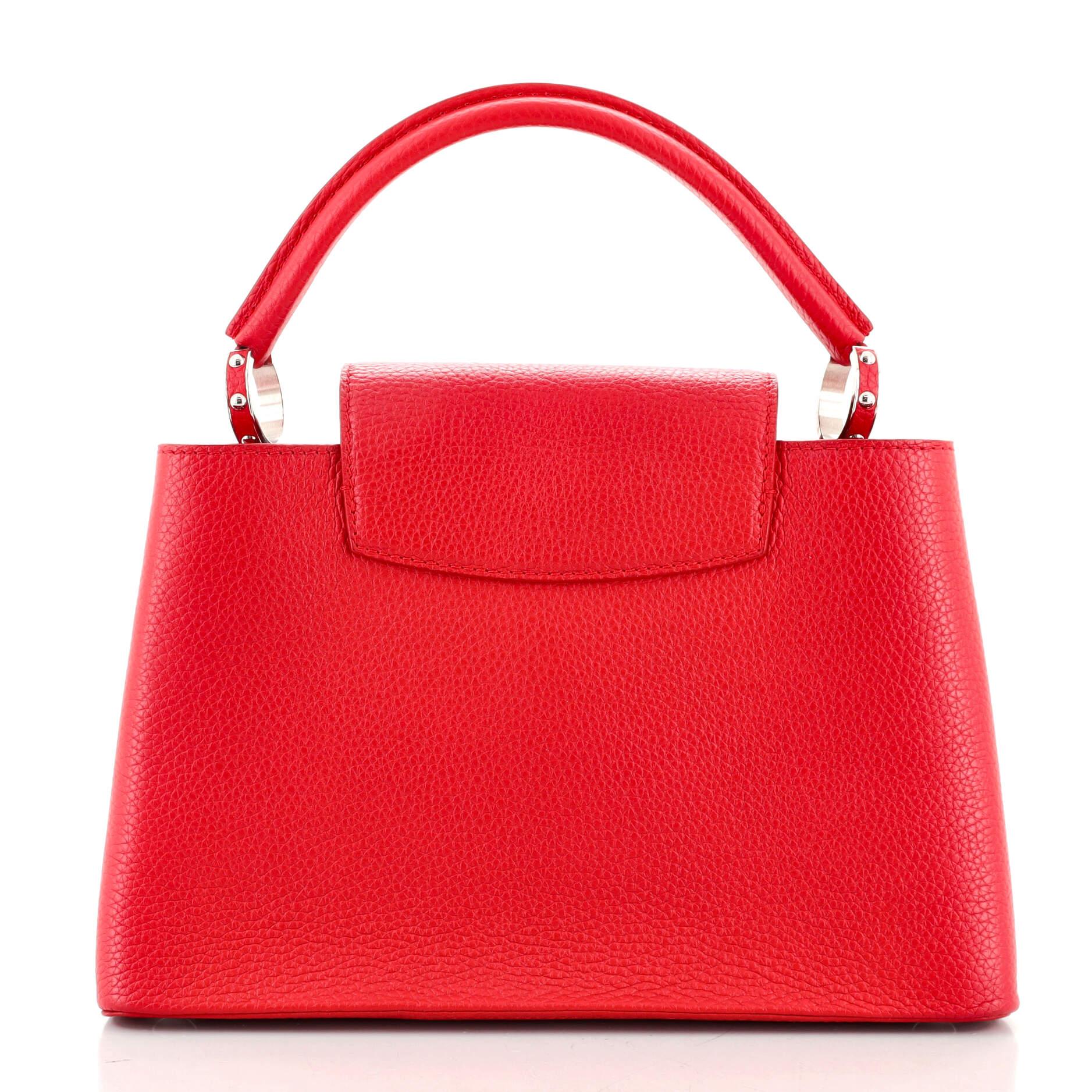 Red Louis Vuitton Capucines Bag Leather PM