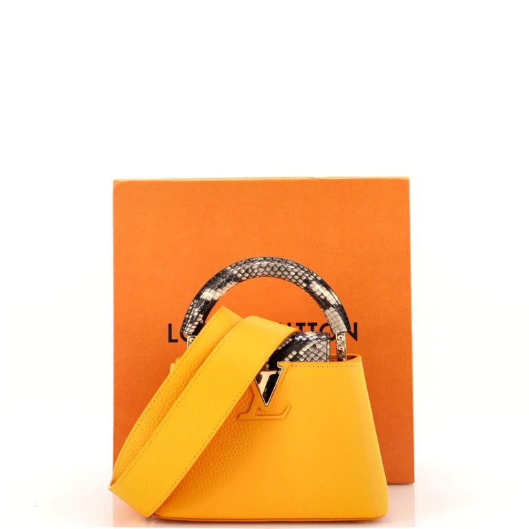 Louis Vuitton Yellow Capucines Mini Bag Crossbody/Satchel w/Python