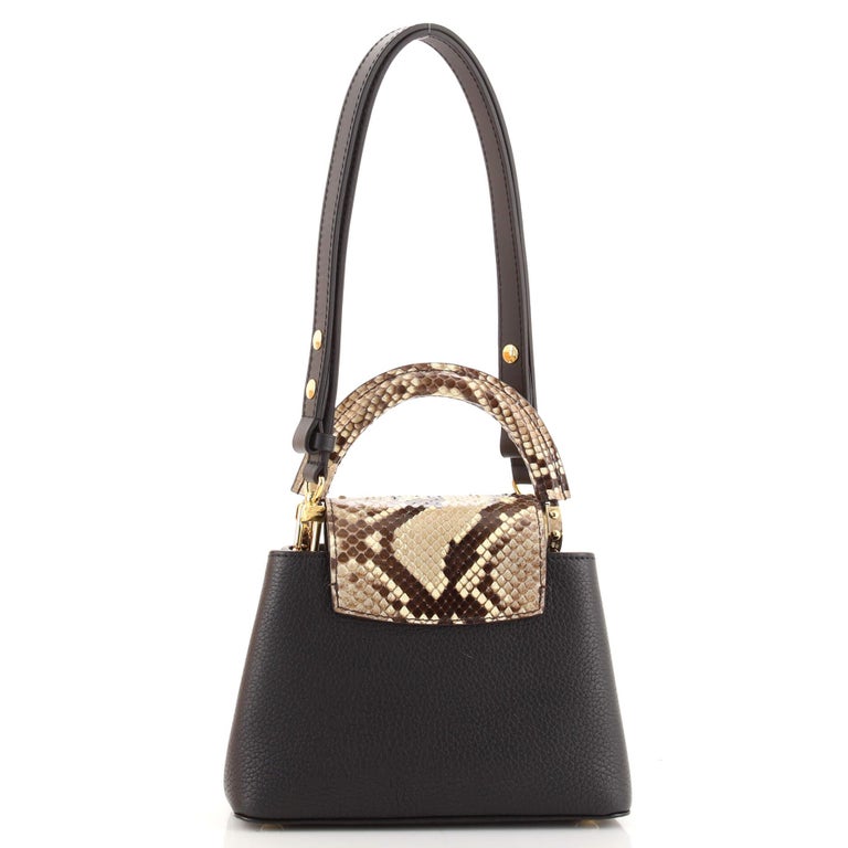 LV Capucines Mini in Gold and Silver Python Skin and LGHW, Luxury