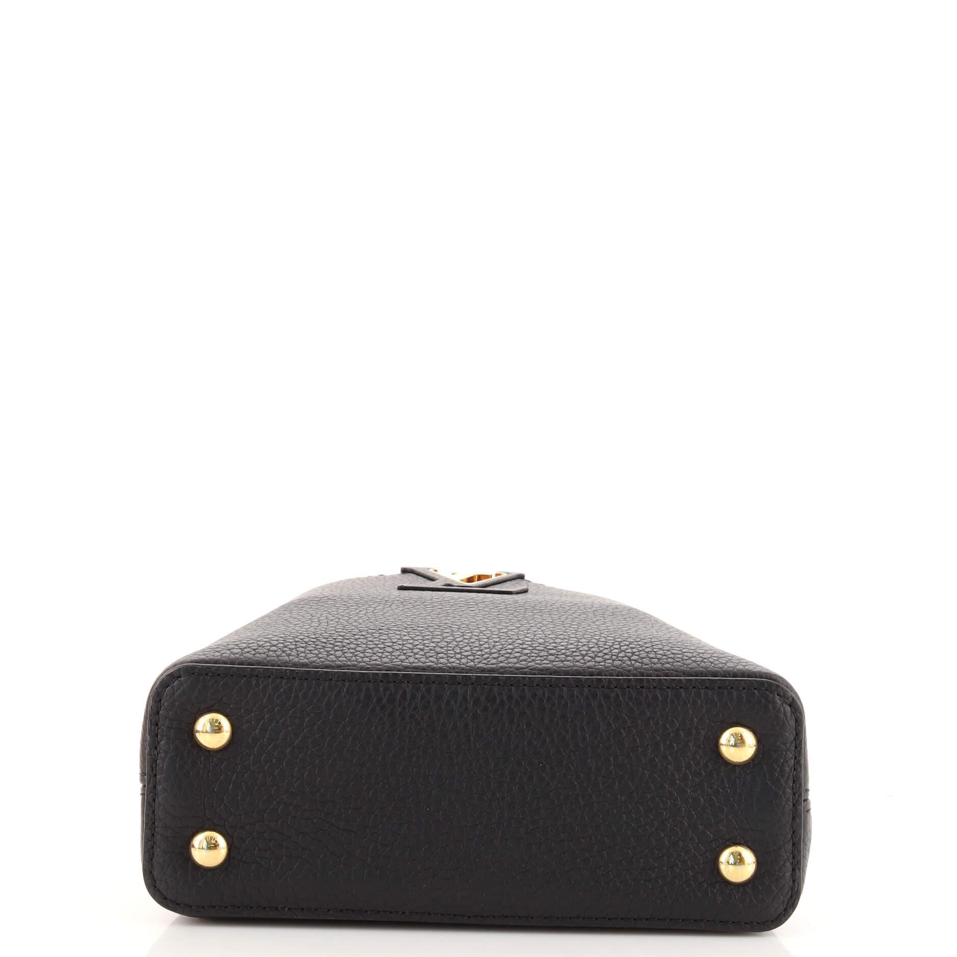 Black Louis Vuitton Capucines Bag Leather with Python Mini