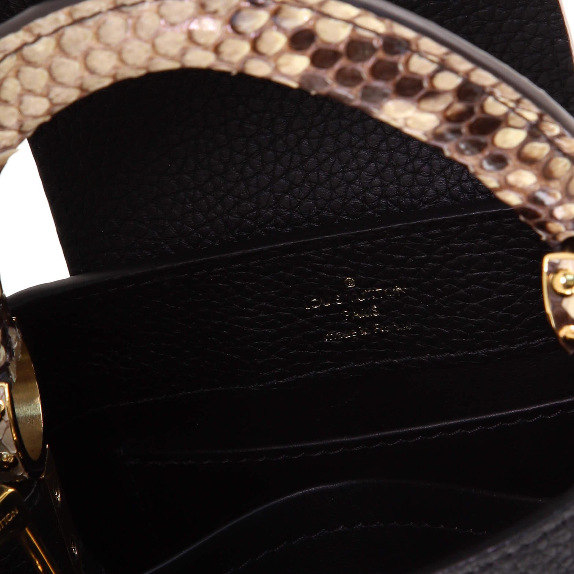 Women's or Men's Louis Vuitton Capucines Bag Leather with Python Mini