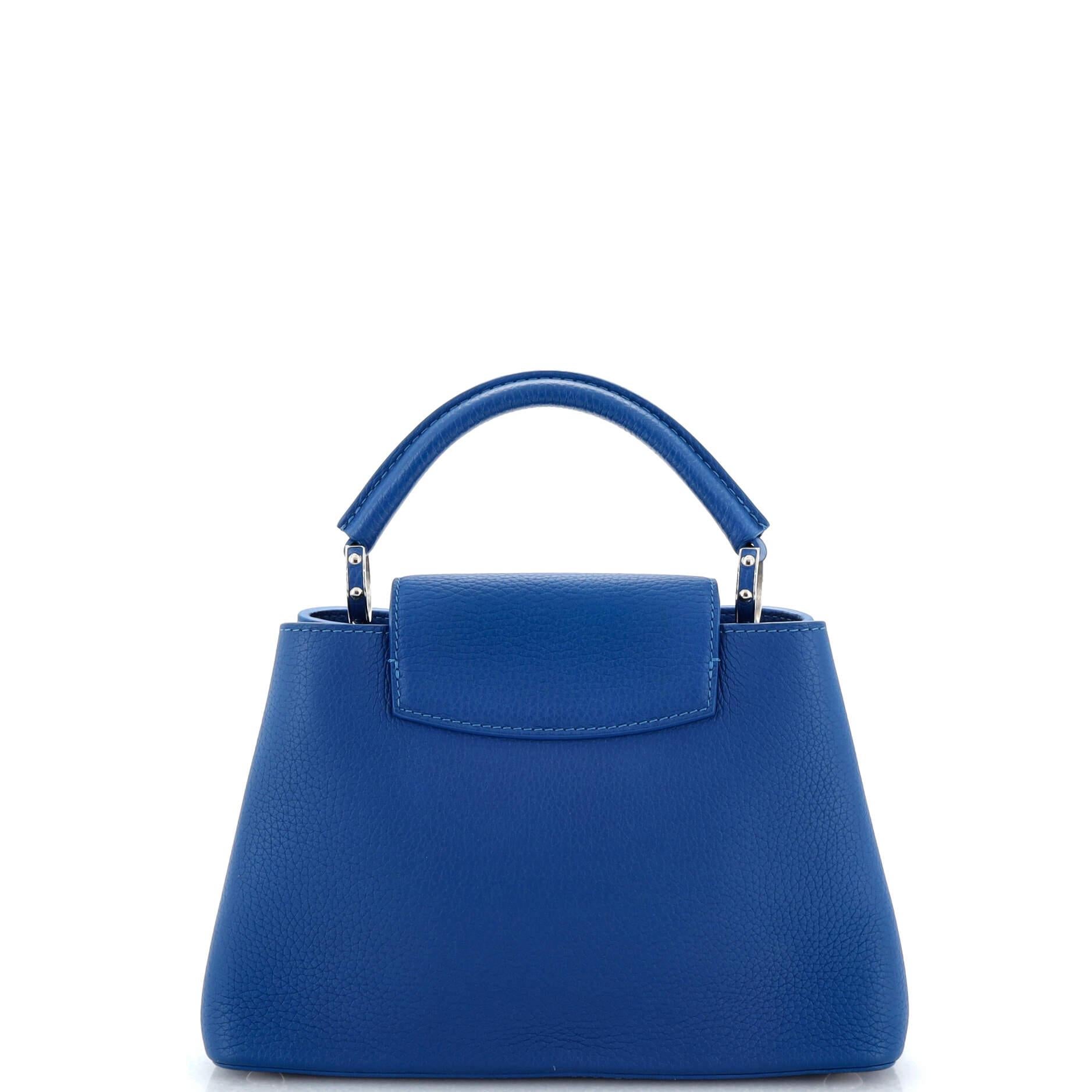 Louis Vuitton Capucines Bag Leather with Whipstitch Strap BB In Good Condition In NY, NY
