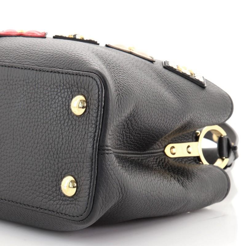 Black Louis Vuitton Capucines Bag Limited Edition Leather with Applique PM