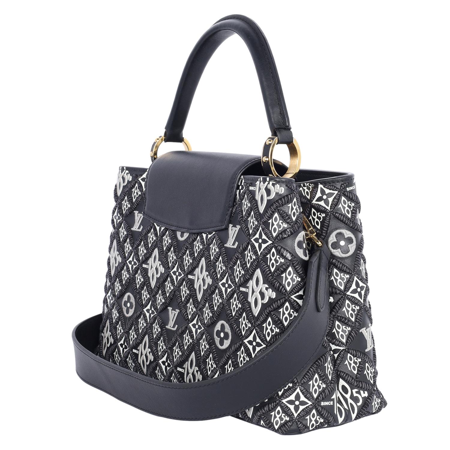 Louis Vuitton Capucines Bag Limited Edition Since 1854 Monogram Calfskin Black For Sale 6