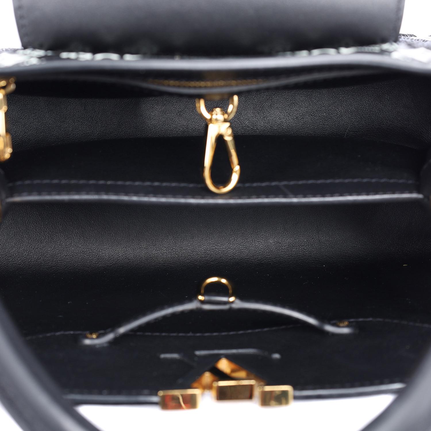 Louis Vuitton Capucines Bag Limited Edition Since 1854 Monogram Calfskin Black For Sale 10