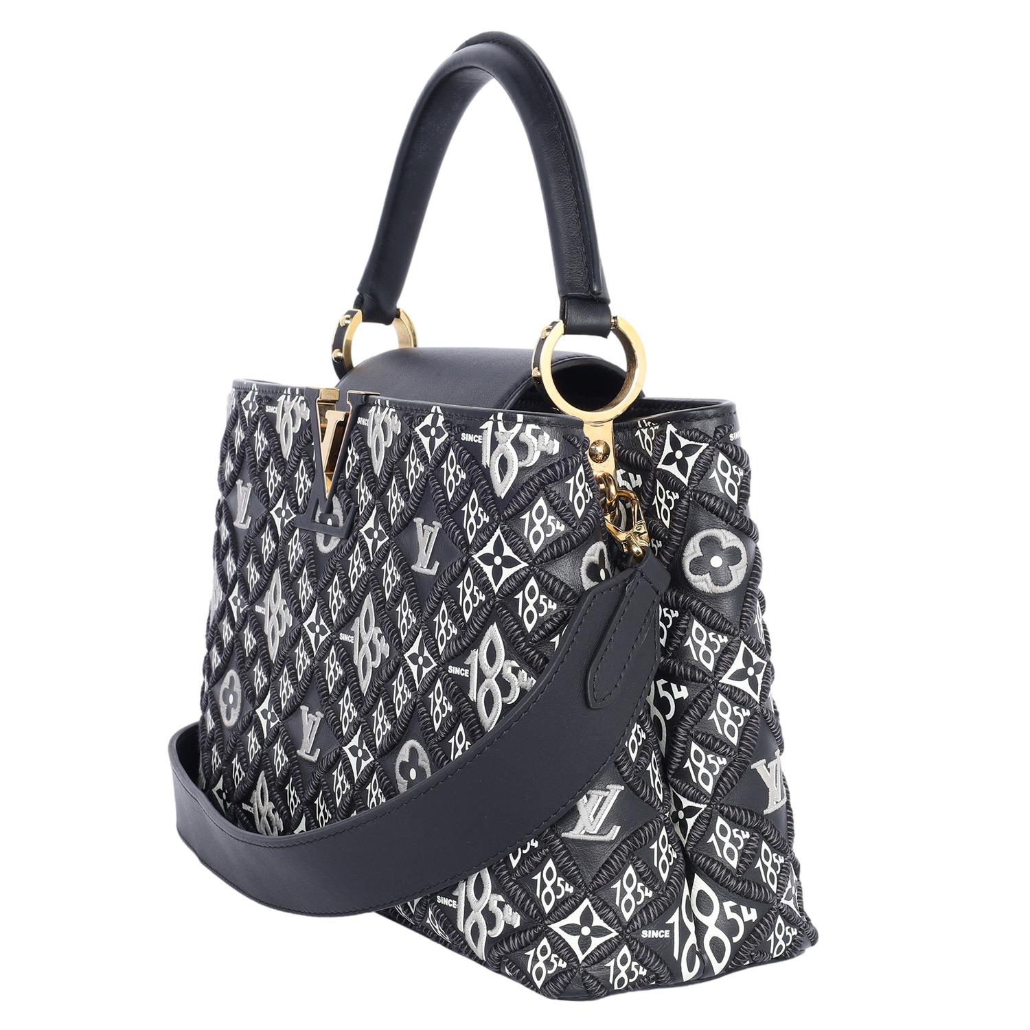Louis Vuitton Capucines Bag Limited Edition Since 1854 Monogram Calfskin Black For Sale 3