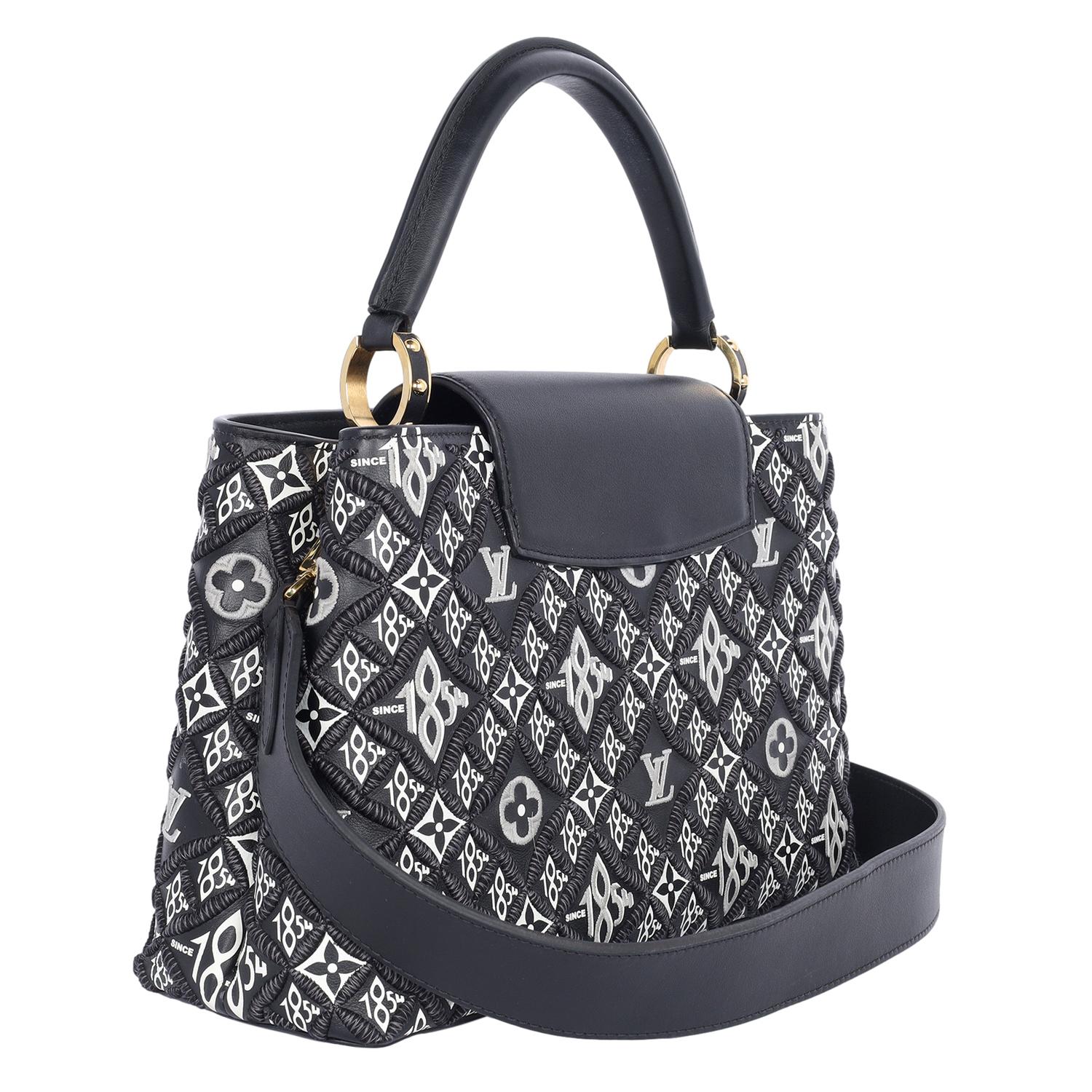 Louis Vuitton Capucines Bag Limited Edition Since 1854 Monogram Calfskin Black For Sale 5