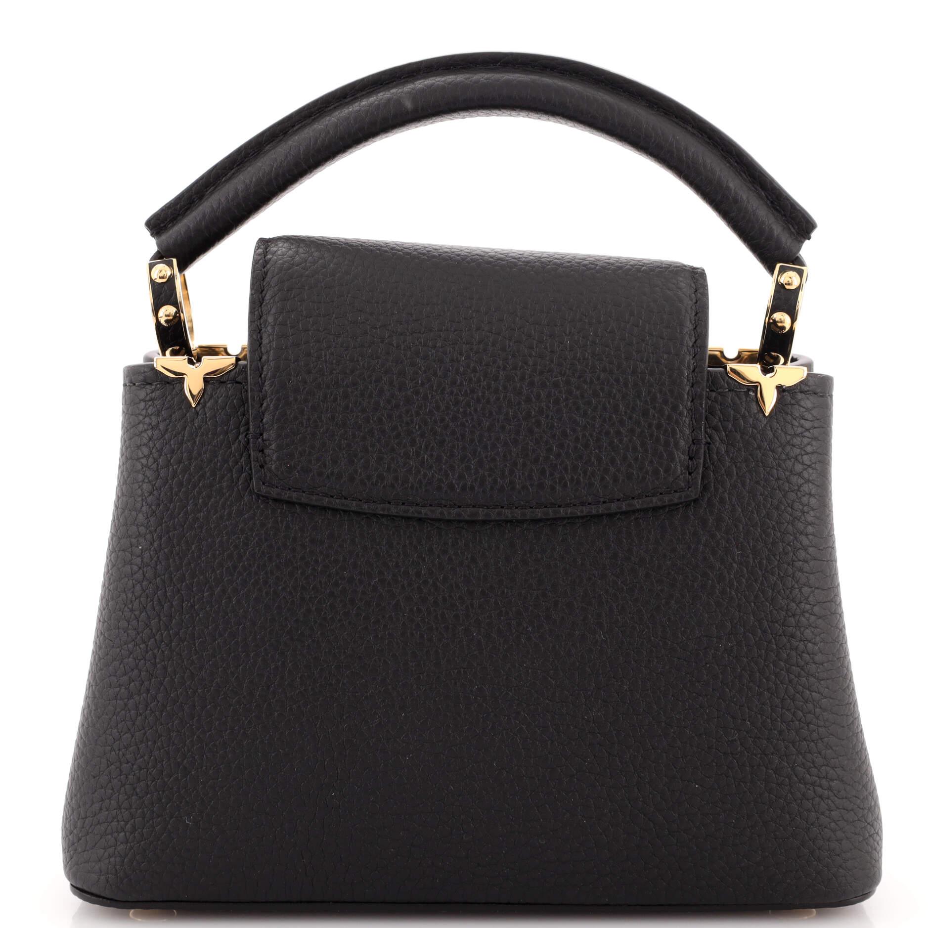 Women's or Men's Louis Vuitton Capucines Bag Metal Floral Edge Taurillon Leather Mini