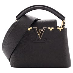 Louis Vuitton Capucines Bag Metal Floral Edge Taurillon Leather Mini