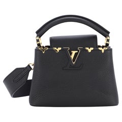 Louis Vuitton Capucines Bag Metal Floral Edge Taurillon Leather Mini