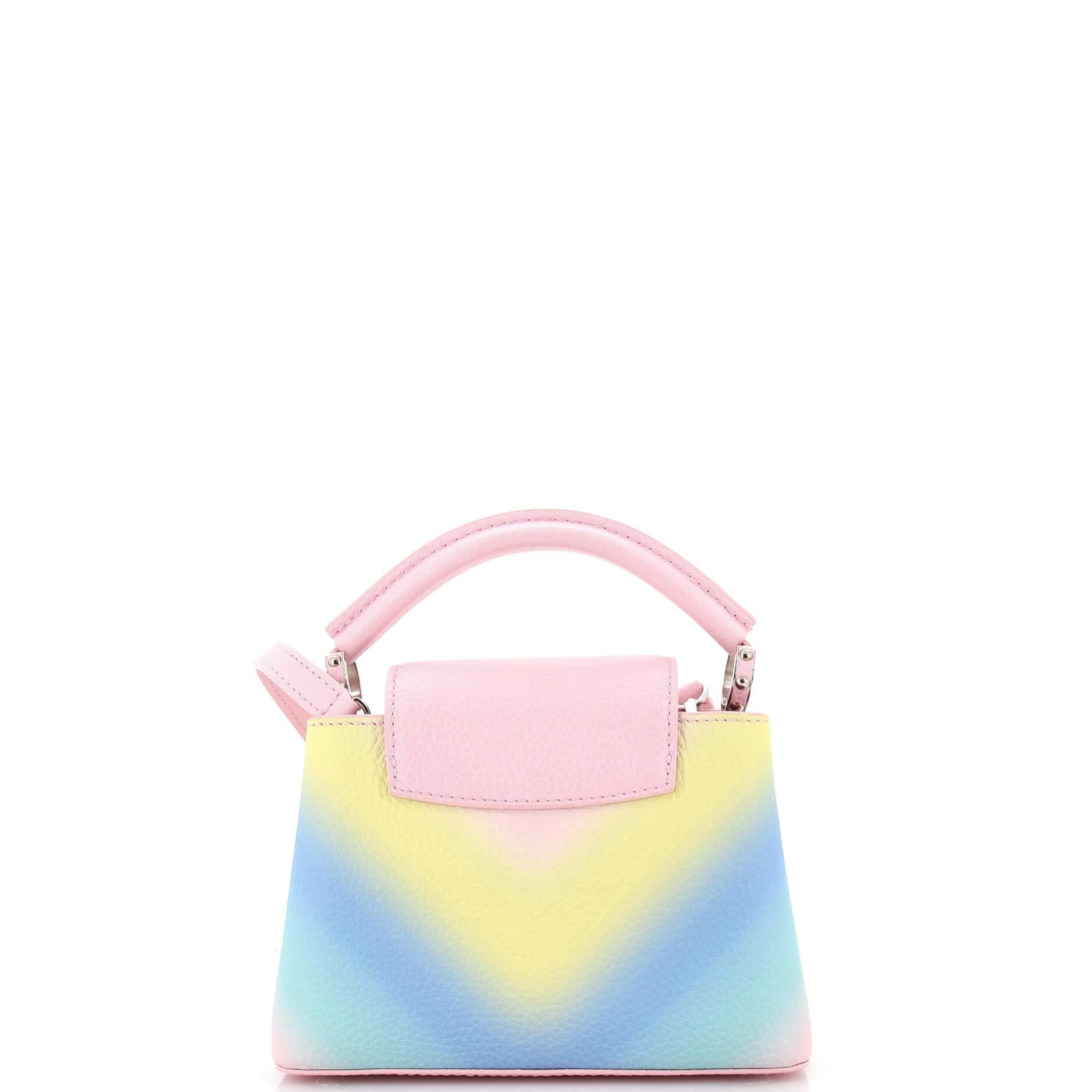 Louis Vuitton Capucines Bag Rainbow Gradient Leather Mini In Good Condition In NY, NY