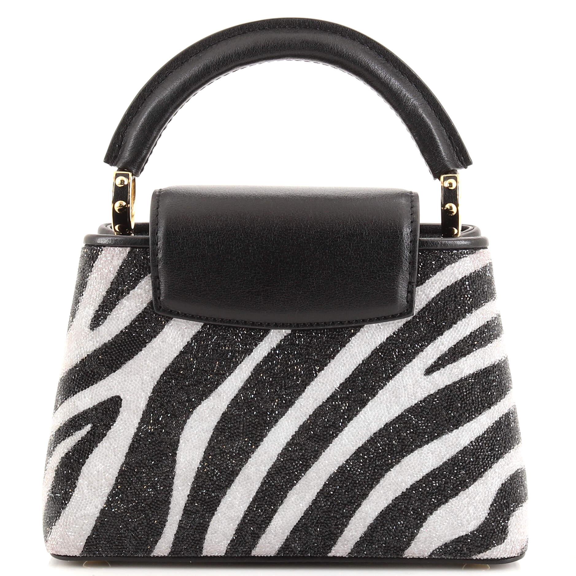 Louis Vuitton Capucines Bag Swarovski Crystal Embellished Leather Mini In Good Condition In NY, NY