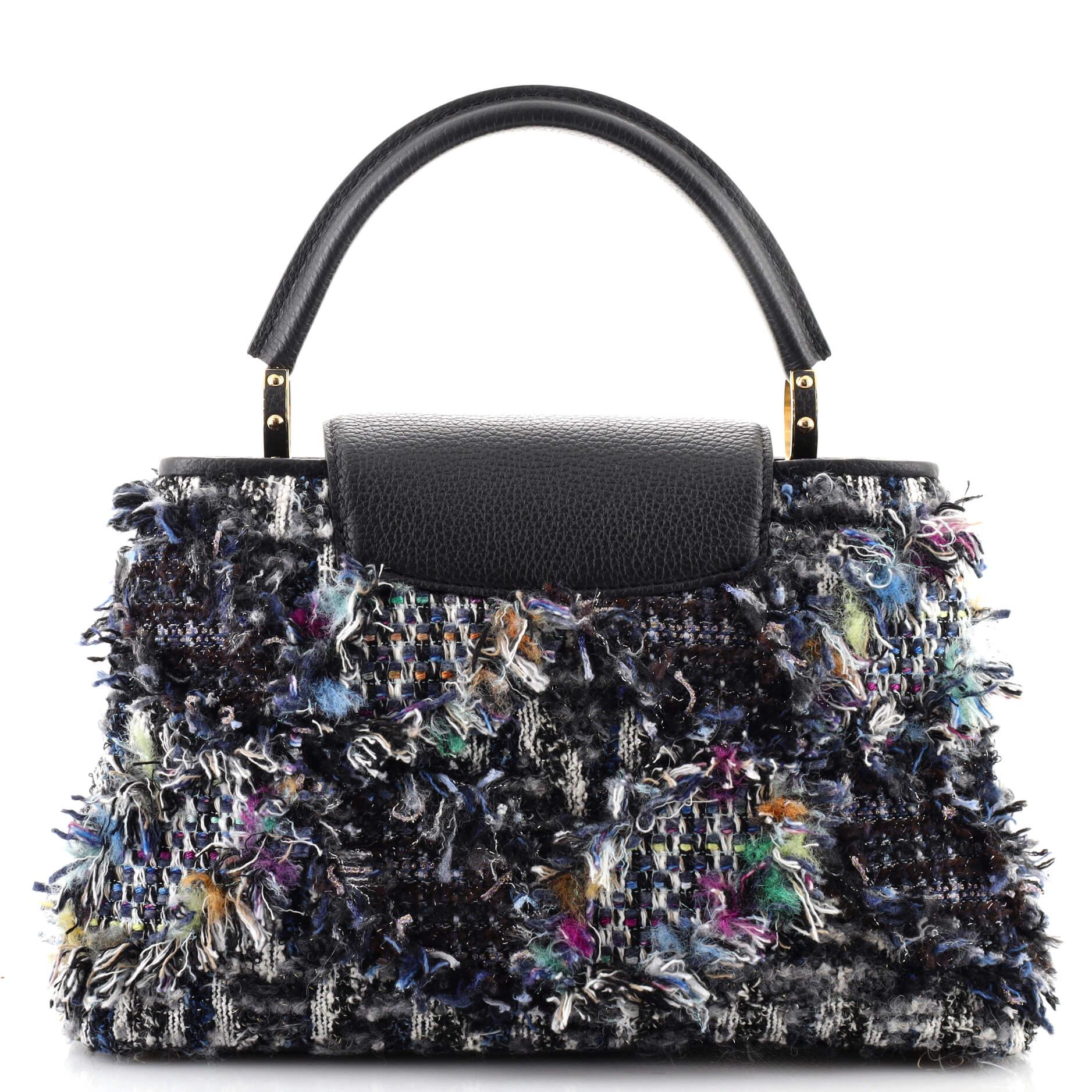 Black Louis Vuitton Capucines Bag Tweed MM