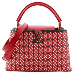 Louis Vuitton Capucines Tasche aus gewebtem Leder PM
