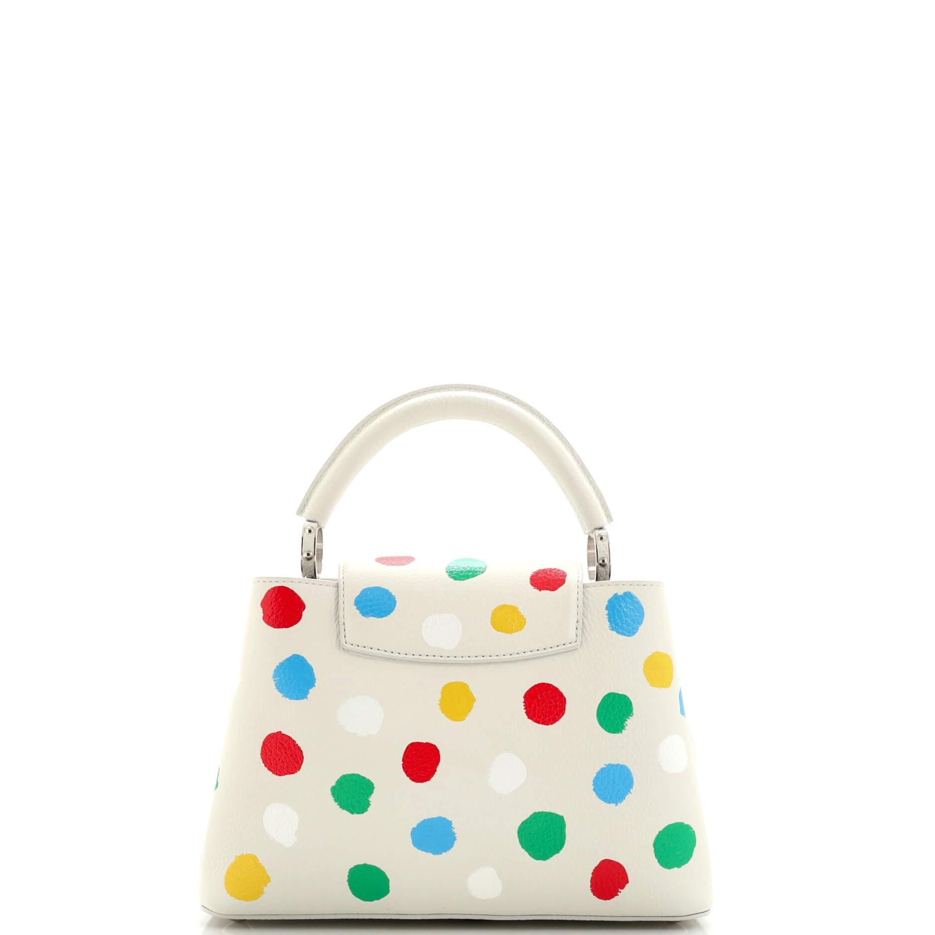 Louis Vuitton Capucines Bag Yayoi Kusama Painted Dots Taurillon Leather BB In Good Condition In NY, NY