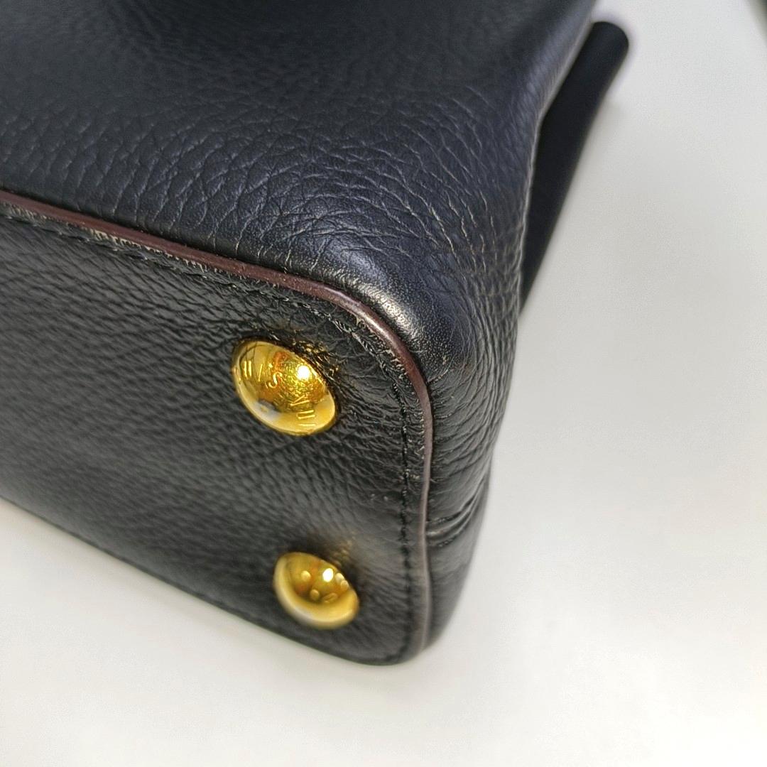 Louis Vuitton Capucines BB Black Leather Pink Interior Crossbody Bag 8