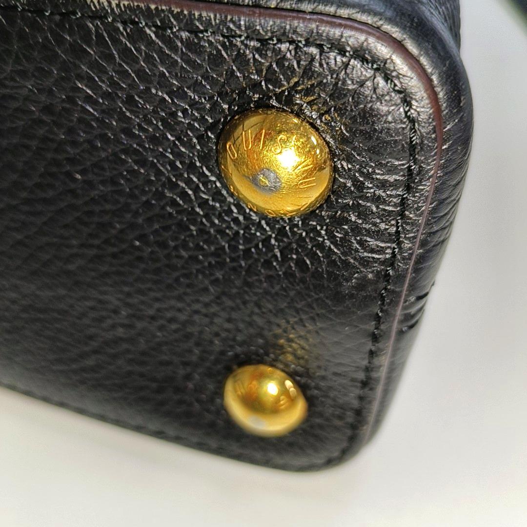 Louis Vuitton Capucines BB Black Leather Pink Interior Crossbody Bag 9